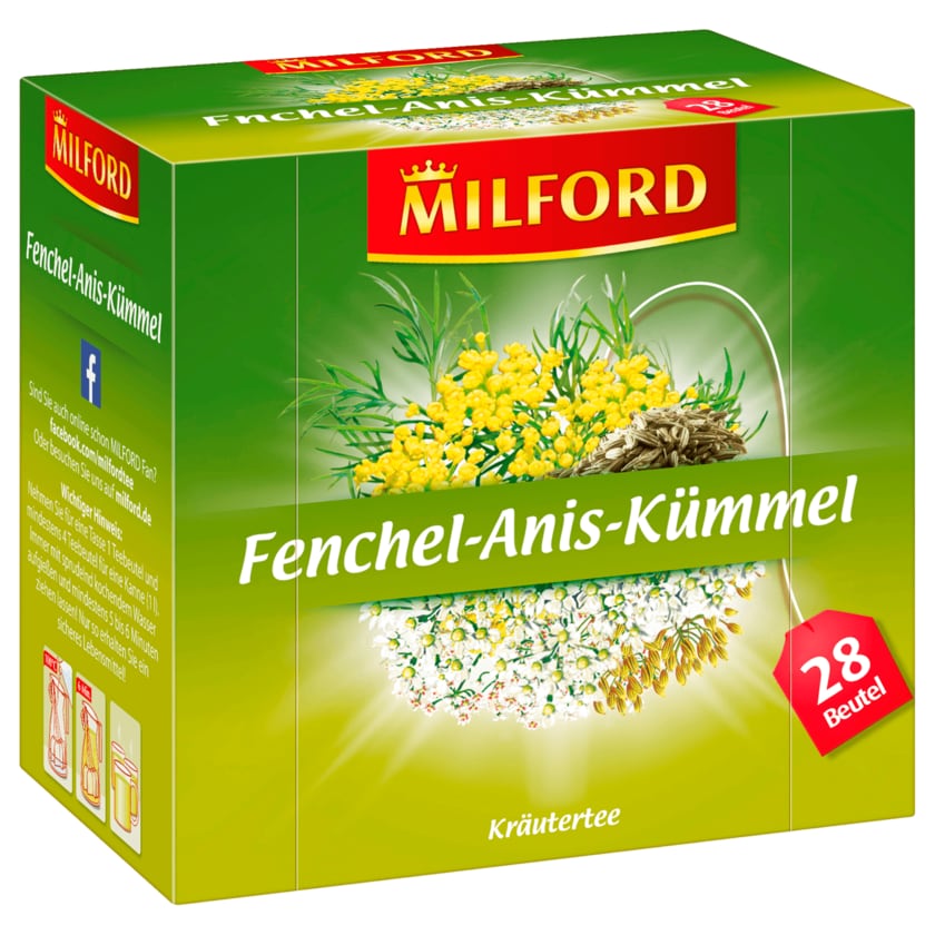 Milford Fenchel-Anis-Kümmel 56g, 28 Beutel